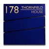 Image of Steel Personalised Letterbox in Midnight Blue - The Statement