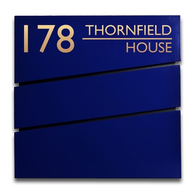 Steel Personalised Letterbox in Midnight Blue - The Statement