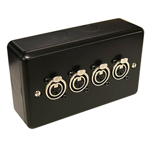4 Way XLR 3 Pin Plate with Surface Mount Box - Female