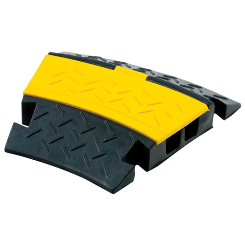 2 Channel Cable Ramp 30 Degree Corner - Yellow Lid
