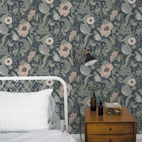 Image of Apelviken 2 Anemone Wallpaper Blue Galerie 44103