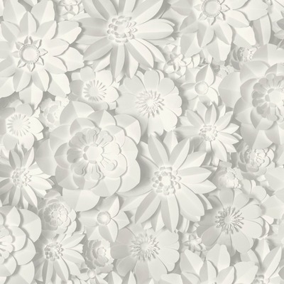 Dimensions Floral Wallpaper White Fine Decor FD42554
