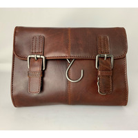 Image of Ashwood Leather Military Style Wash Bag Chestnut