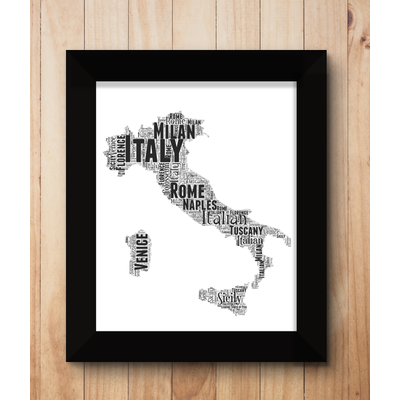 Personalised Italy Word Art Map