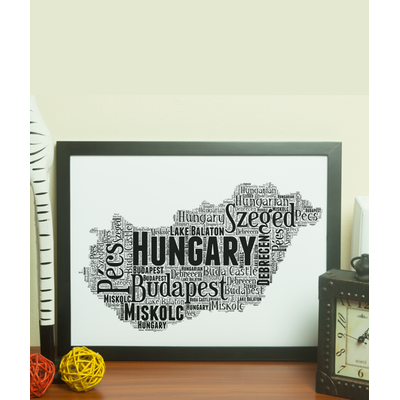 Personalised Hungary Word Art Map