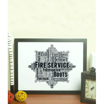 Fire Service Crest Word Art Print