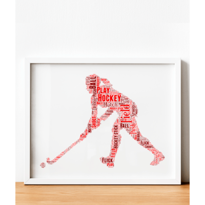 Female Hockey Player Word Art Gift