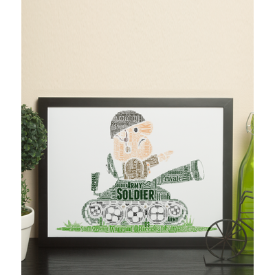 Army Tank Crewman Word Art - Fun Army Personalised Gift