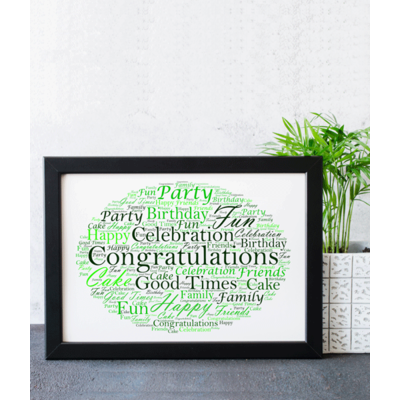 Personalised Word Cloud Art Picture Print Gift