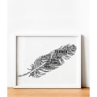 Feather Word Art - Personalised Good Luck Gift