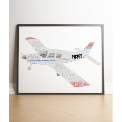 Personalised Light Aircraft Plane - Aviation Word Art