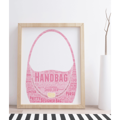 Personalised Handbag Word Art Print