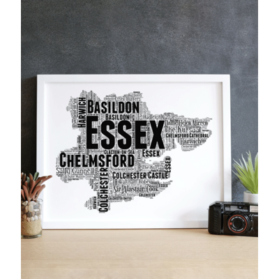 Personalised Essex Word Art Map