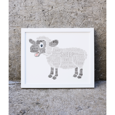 Personalised Sheep Word Art Print