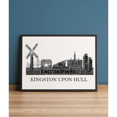 Personalised Kingston upon Hull Skyline Word Art