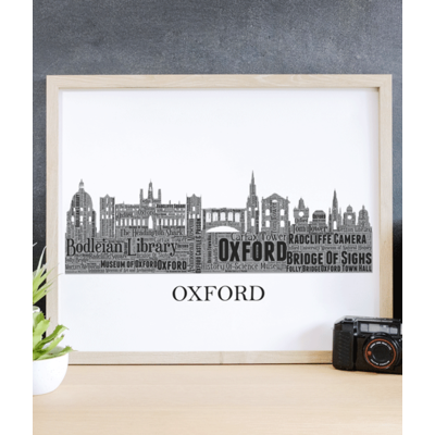 Personalised Oxford Skyline Word Art Gift Print