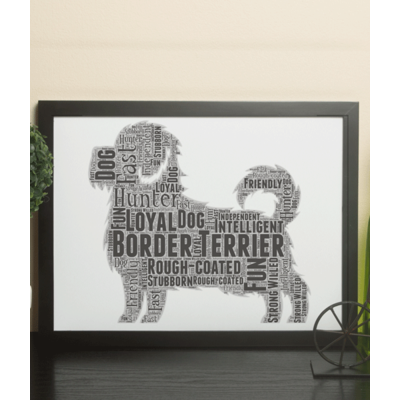 Personalised Border Terrier Dog - Word Art