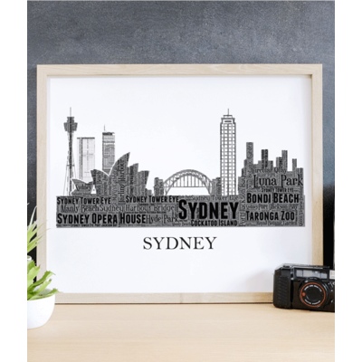 Personalised Sydney Skyline Word Art