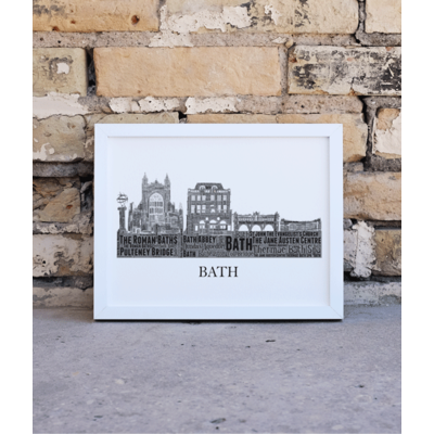 Personalised Bath City Skyline Word Art