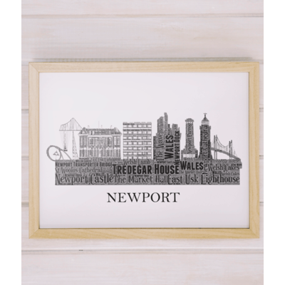 Personalised Newport Skyline Word Art