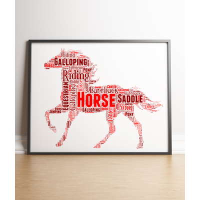 Horse Word Art Print - Personalised Horse Lover Gift