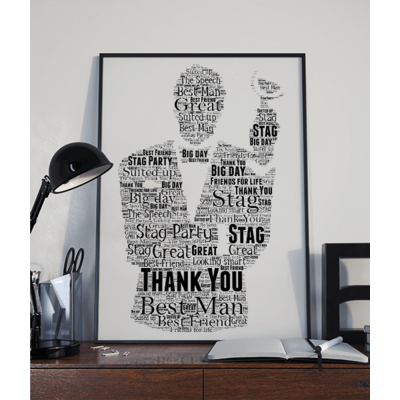 Personalised Best Man - Usher Thank You Gift - Word Art