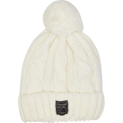 Superdry Tweed Cable Beanie - Winter White