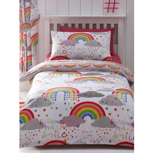 Clouds And Rainbows Double Duvet Cover And Pillowcase Set
