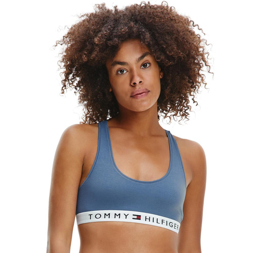 Tommy Hilfiger Tommy Original Cotton Scoop Neck Bralette - Iron Blue