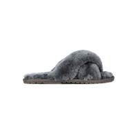 Image of Mayberry Crossover Sheepskin Slipper Slide - Charcoal