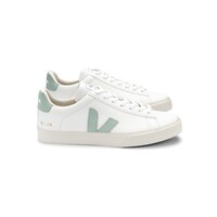 Image of Campo Leather Trainers - Extra White & Matcha