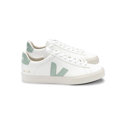Campo Leather Trainers - Extra White & Matcha
