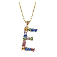 Image of Initial E Letter Necklace - Gold