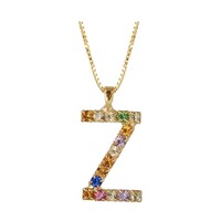 Image of Initial Z Letter Necklace - Gold