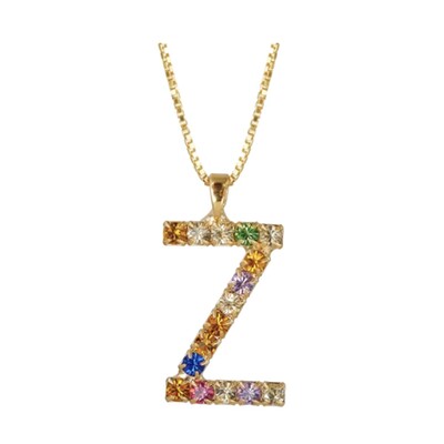 Initial Z Letter Necklace - Gold