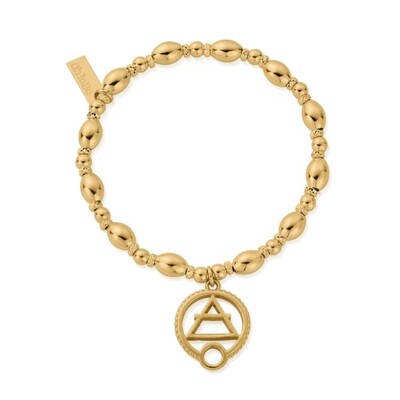 ChloBo Sacred Earth Oval Bead Air Bracelet Gold