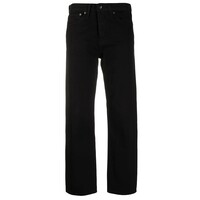 Image of Maya High Waisted Ankle Wide Leg Jeans - Black