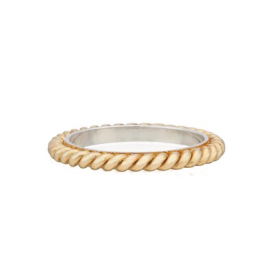 Pearl & Twisted Small Twisted Ring - Gold