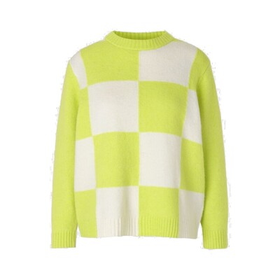 Cecilee Check Jumper - Lime Check