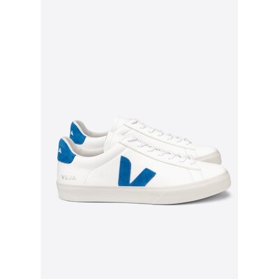 VEJA Campo Leather Trainers - Extra White & Swedish Blue