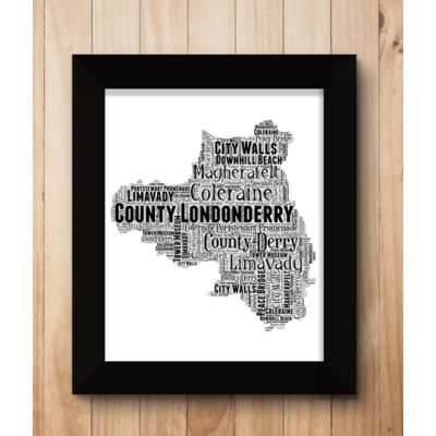 Londonderry Personalised Word Art Map