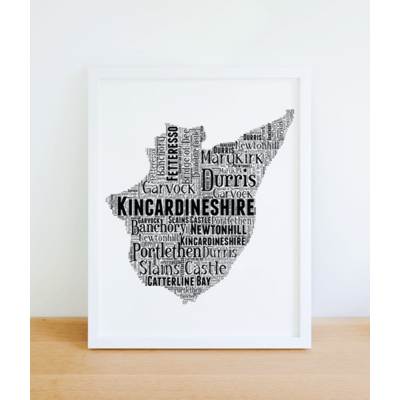 Kincardineshire - Personalised Word Art Map