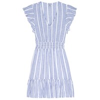 Tara Linen Mix Dress - Blue Catalina