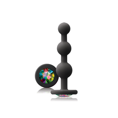 Image of Glams Black Ripple Anal Plug Rainbow Gem