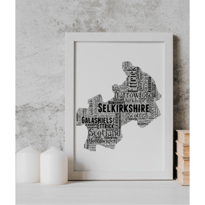 Selkirkshire - Personalised Word Art Map