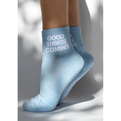 Good Things Coming Organic Cotton Socks - Sky Blue