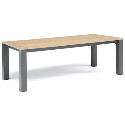 Kettler Elba Signature Teak Top Aluminium Rectangular Dining Table 2.2m x 1m Grey