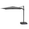 Kettler 2.5m Square Free Arm Cantilever Parasol with Base - Slate Grey