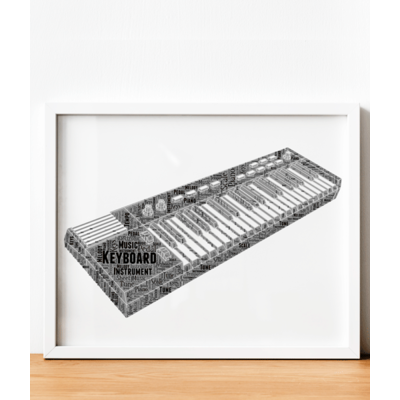 Personalised Music Keyboard Player Word Art Gift