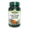 Image of Natures Aid Ginger, Turmeric & Bromelain (3-In-1 Formula) 60's